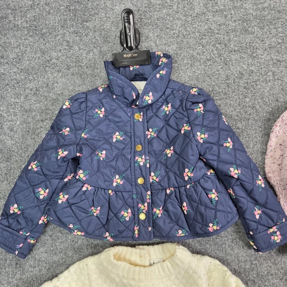 Janie & Jack Lot of‎ 3 Puffer Jacket Knit Sweater & Beanie Size 2T Winter